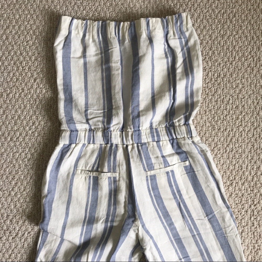 NEW WITH TAGS - LOFT blue/white strapless jumpsuit - Picture 5 of 5